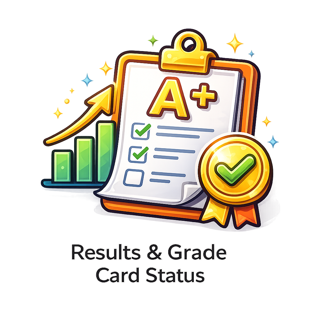 CollegeAlert results and grade card status check online – student report card with marks, grades and progress chart